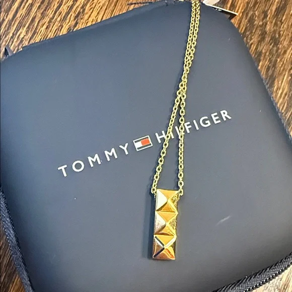 NWT Tommy Hilfiger Women's Gianna Gold-Tone Stainless Steel Pendant Necklace - Picture 6 of 10